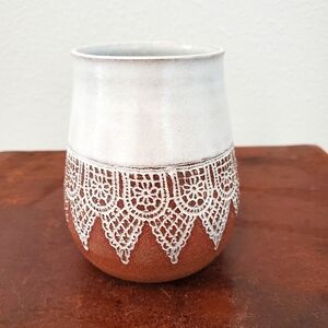 Studio Art Pottery Lace Vase by Amber Lundee from The Makers Place Studio.  EUC.